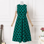 A-Line Sleeveless Dress with a Round Neck