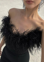 Dress with Feather Details