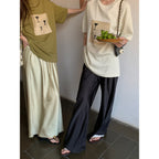 Wide-Leg Satin Pants