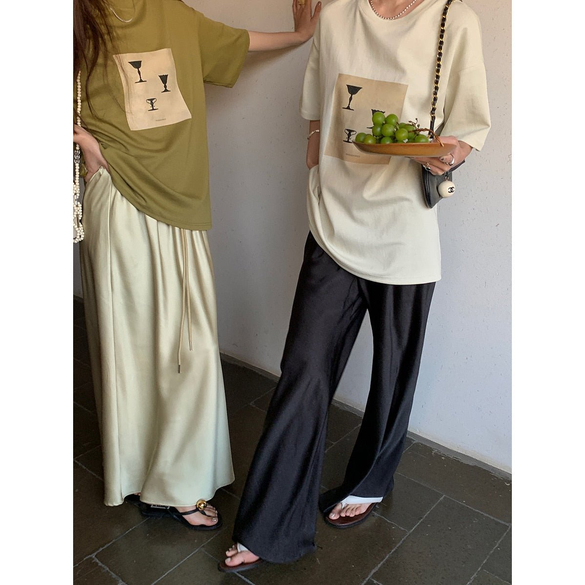 Wide-Leg Satin Pants
