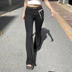 Dark Gothic Slim Lace Flared Pant