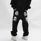 Bat Print Gothic Streetwear Pant black / S
