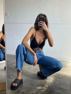 Straight-Leg High-Rise Denim Jeans