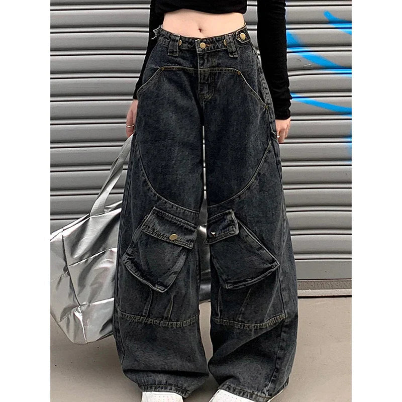 Obscure Azure Gothic Bulky Cargo Pant Dark Blue / S