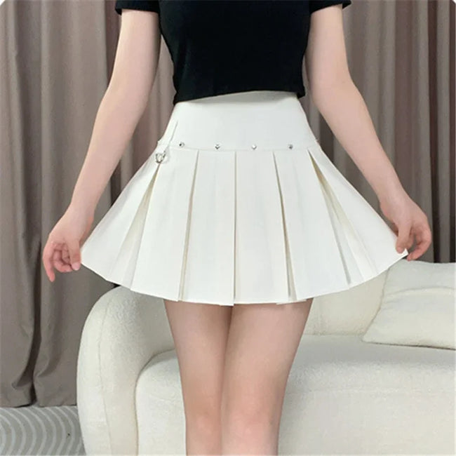 Rivet Pleated A-line Street Skirt Main image