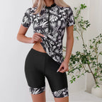 Short Sleeve Rash Guard Bikini Two Piece Set