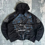 Distress Road Medieval Zip Hoodie black4 / S