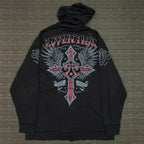 Distress Road Medieval Zip Hoodie black7 / S