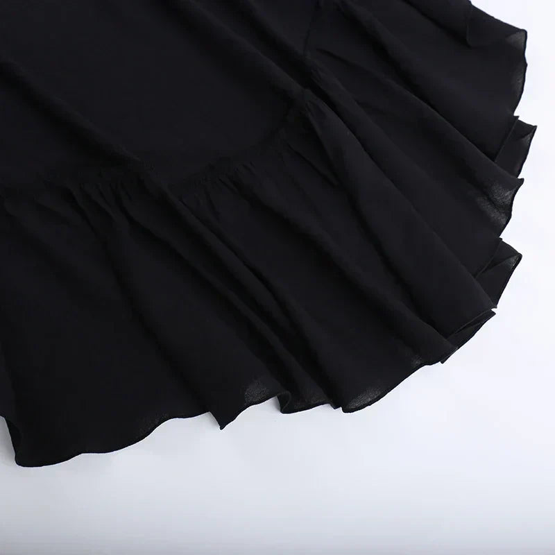 Steampunk Ruffle High Low Skirt