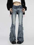 Dark Gothic Loose Flare Trouser Blue / S