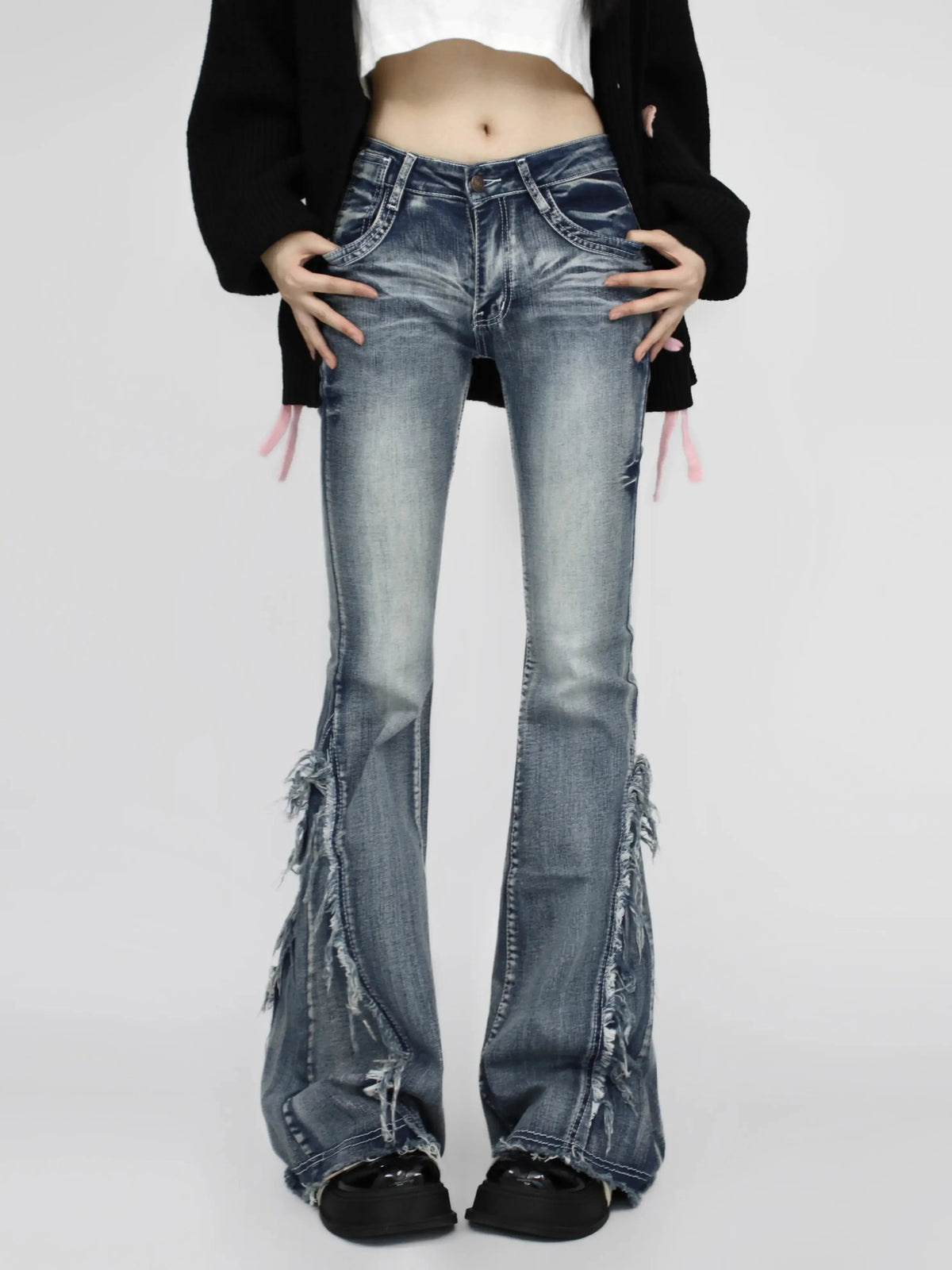 Dark Gothic Loose Flare Trouser Blue / S