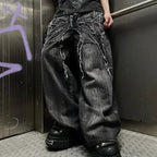 Dark Vintage Cleaning Trousers Black Grey / S