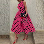 A-Line Sleeveless Dress with a Round Neck
