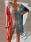 Contrast Color Tassel Hollow Beach Cover Up color6 / One Size