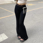 Dark Gothic Slim Lace Flared Pant