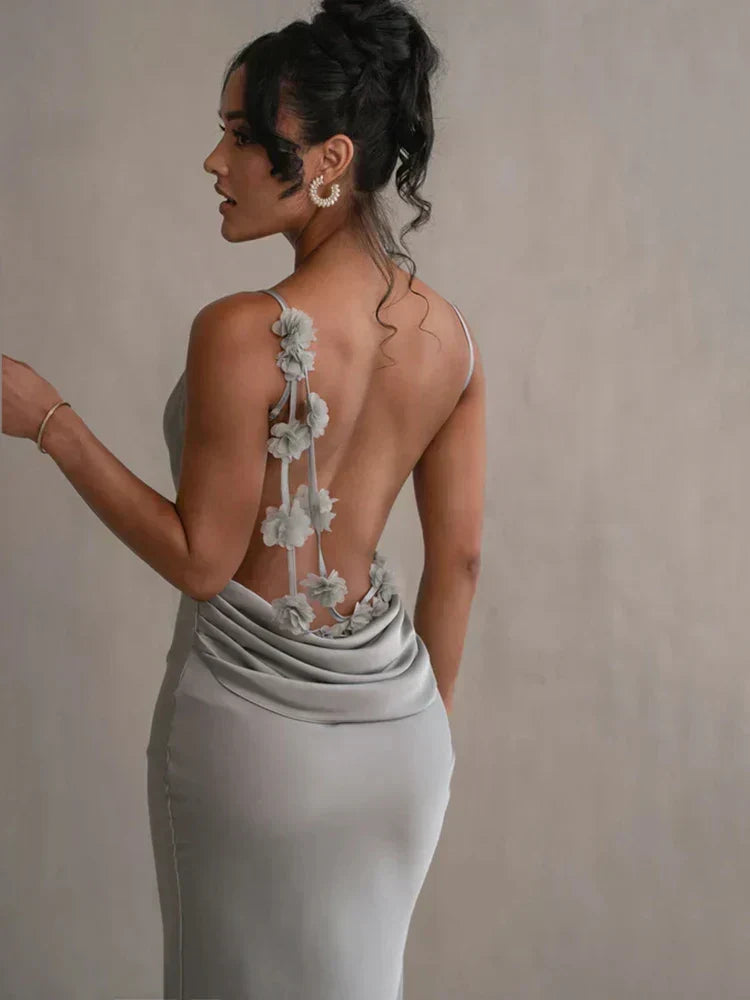 Sleeveless Maxi Dress with an Open Back