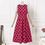 A-Line Sleeveless Dress with a Round Neck