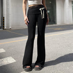 Dark Gothic Slim Lace Flared Pant Black / S
