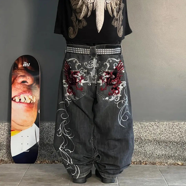 Harajuku Mysterious Baggy Denim Pant black2 / S Main image