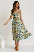 Eye-Graphic Twist-Detail Maxi Dress