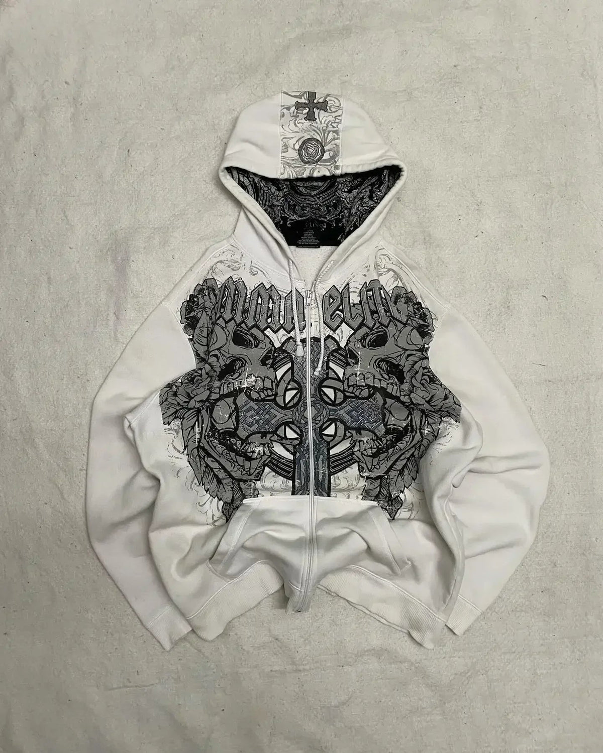 Distress Road Medieval Zip Hoodie gray / S
