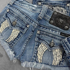 Embroidered Denim Short Brown / S