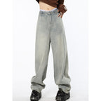 Blue Wide-Leg High-Rise Denim Jeans