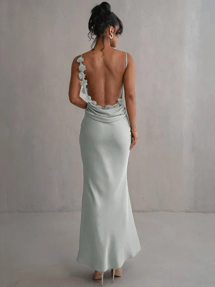 Sleeveless Maxi Dress with an Open Back