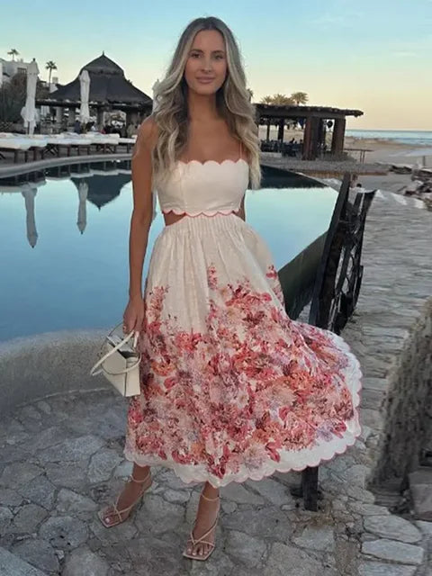 Floral Dress with a Halter Neck