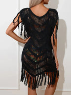 Knitted Tassel Bikini Cover Up