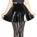 Shiny PVC Pleated Latex Mini Skirt