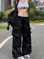 Y2K Gothic Parachute Dark Pant Black / S