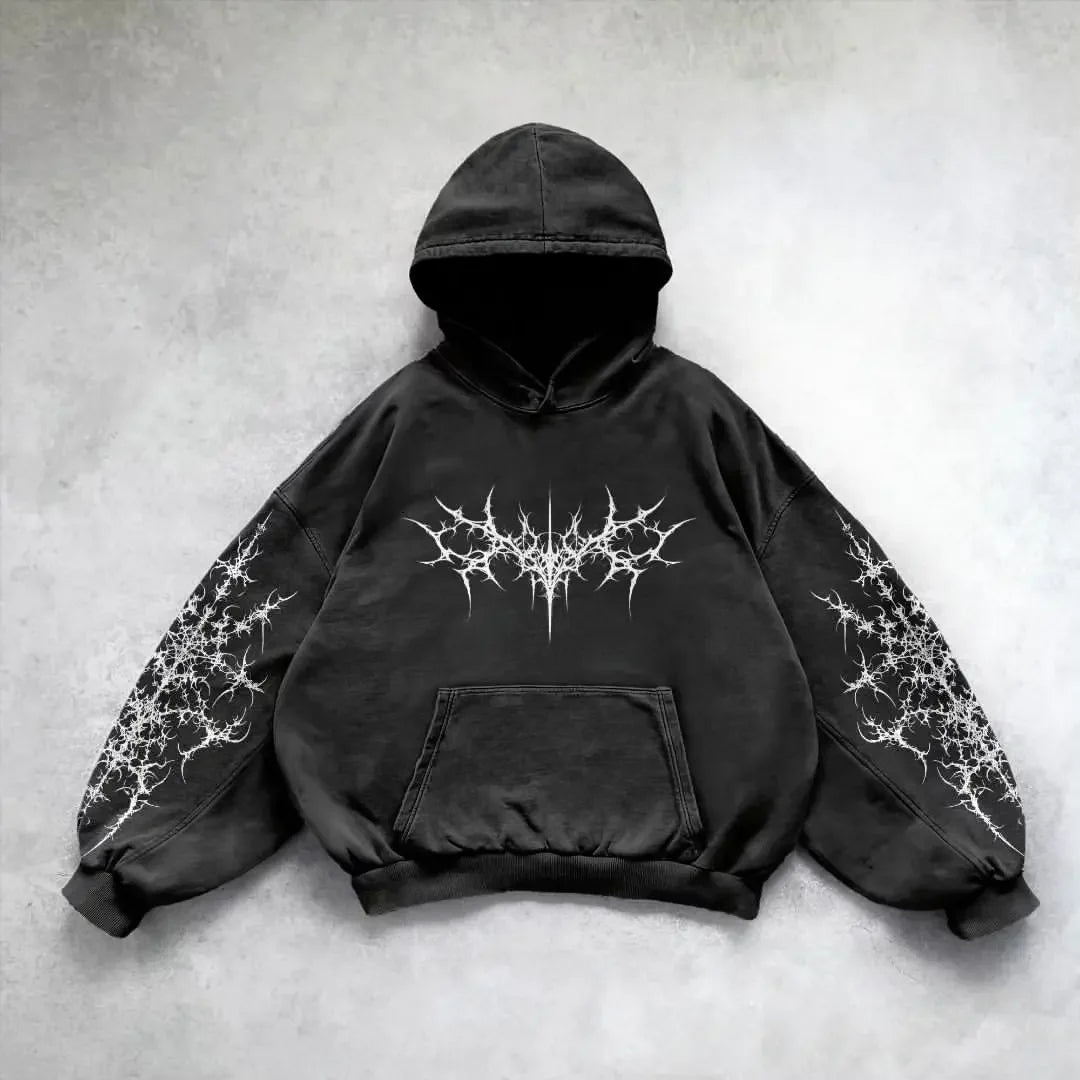Harajuku Mysterious Printed Hoodie