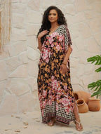 Plus Size Boho Floral Beach Cover Up