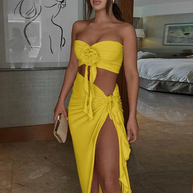 Strapless Pleated Bikini Set Main image