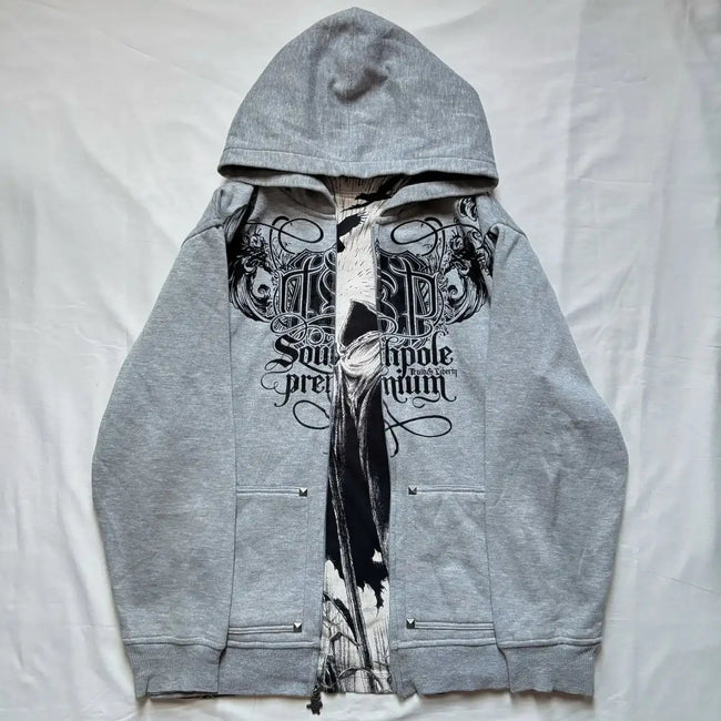 Distress Road Medieval Zip Hoodie gray1 / S Main image