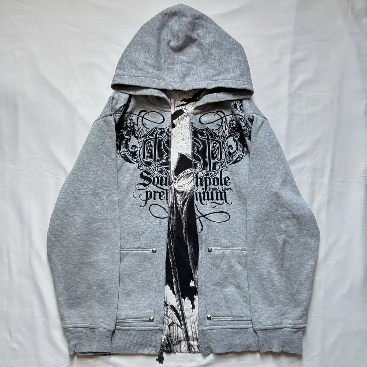 Distress Road Medieval Zip Hoodie gray1 / S