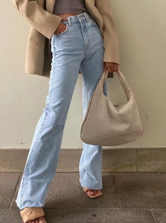 Straight-Leg High-Rise Denim Jeans