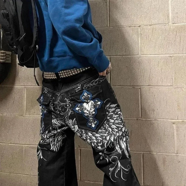 Dark Skull Shape Baggy Trouser black / S Main image