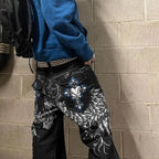 Dark Skull Shape Baggy Trouser black / S