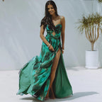 Ruched Cutout Green Skirt Two Piece Set green / S