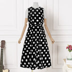 A-Line Sleeveless Dress with a Round Neck