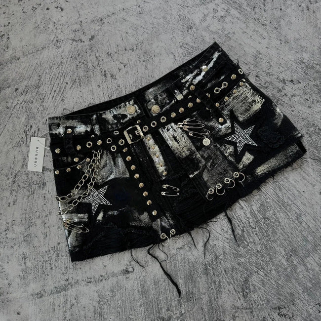 Stellar Rhinestone Denim Short blue / S Main image