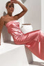Satin Strapless Midi Dress