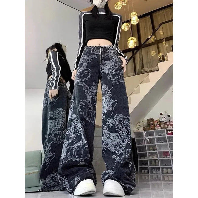 Graffiti Imprinted Gothic Hip Hop Pant Black / 3XS Main image