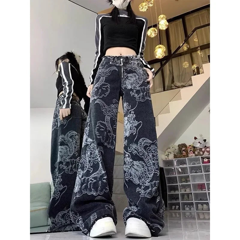 Graffiti Imprinted Gothic Hip Hop Pant Black / 3XS