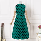 A-Line Sleeveless Dress with a Round Neck