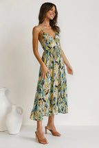 Eye-Graphic Twist-Detail Maxi Dress