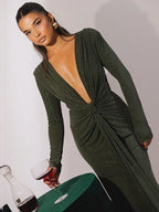 Glitter Dress with a V-Neck