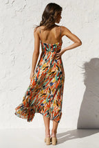 Eye-Graphic Twist-Detail Maxi Dress